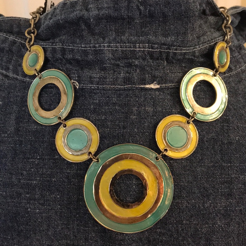 Turquoise circle necklace - Picture 2 of 4
